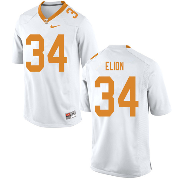 Men #34 Malik Elion Tennessee Volunteers College Football Jerseys Sale-White